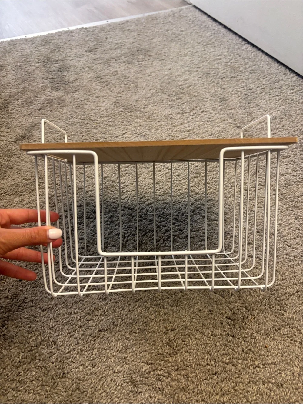BRAND NEWTarget e Storage Basket with Light Wood Top